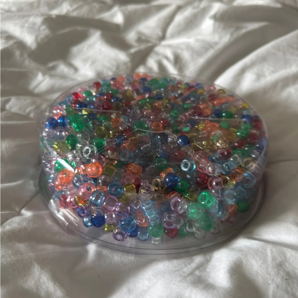 OPENED Bead Landing 1lb Assorted Pony Beads - Multi-Color Translucent